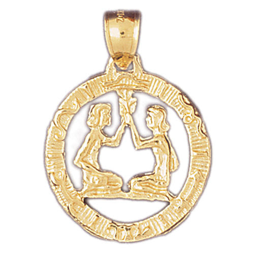 14K GOLD ZODIAC CHARM - GEMINI #9394