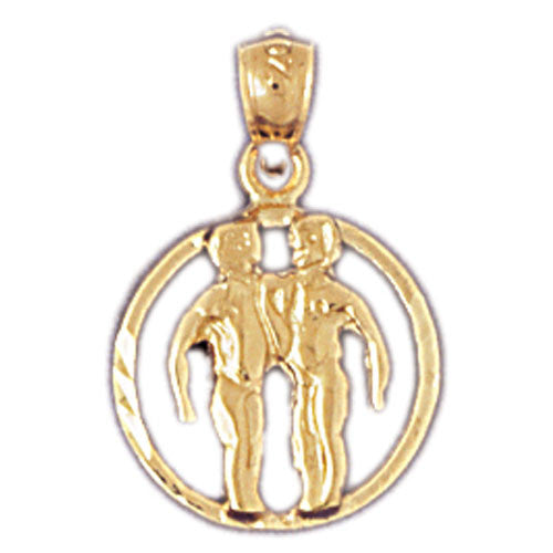 14K GOLD ZODIAC CHARM - GEMINI #9406