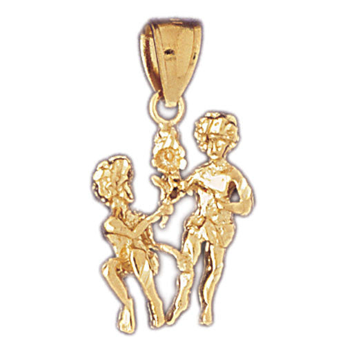 14K GOLD ZODIAC CHARM - GEMINI #9418