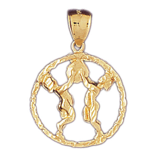 14K GOLD ZODIAC CHARM - GEMINI #9430