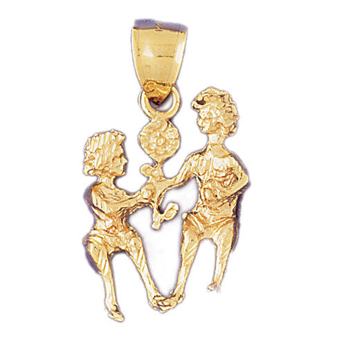 14K GOLD ZODIAC CHARM - GEMINI #9502