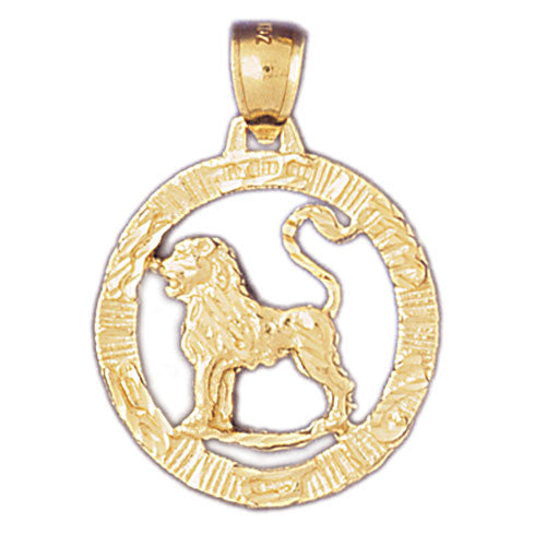 14K GOLD ZODIAC CHARM - LEO #9396