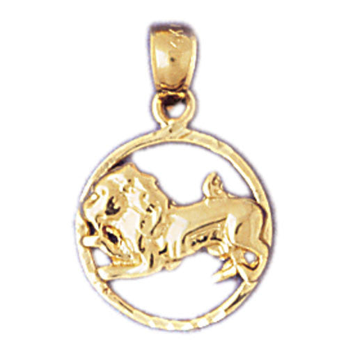 14K GOLD ZODIAC CHARM - LEO #9408