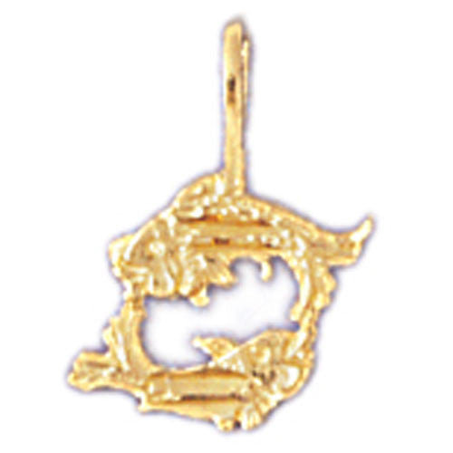 14K GOLD ZODIAC CHARM - PISCES #9331