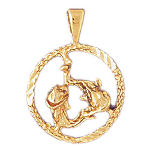 14K GOLD ZODIAC CHARM - PISCES #9355