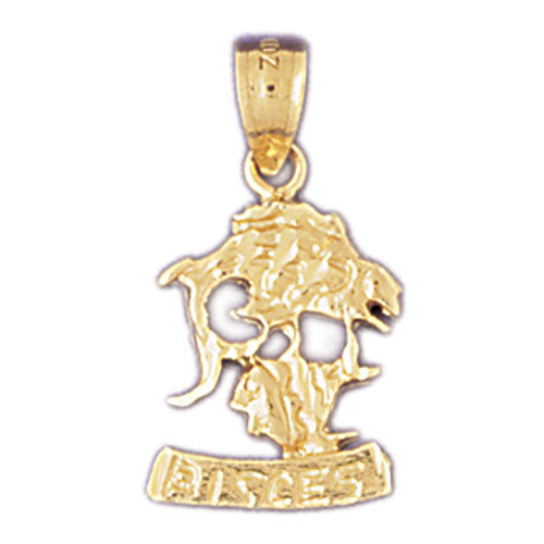 14K GOLD ZODIAC CHARM - PISCES #9367