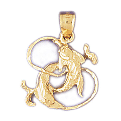 14K GOLD ZODIAC CHARM - PISCES #9379