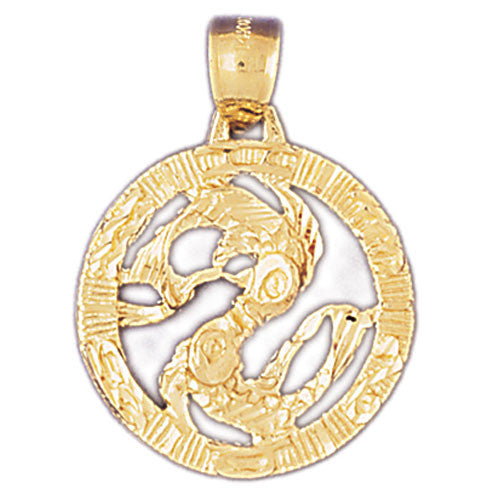 14K GOLD ZODIAC CHARM - PISCES #9391