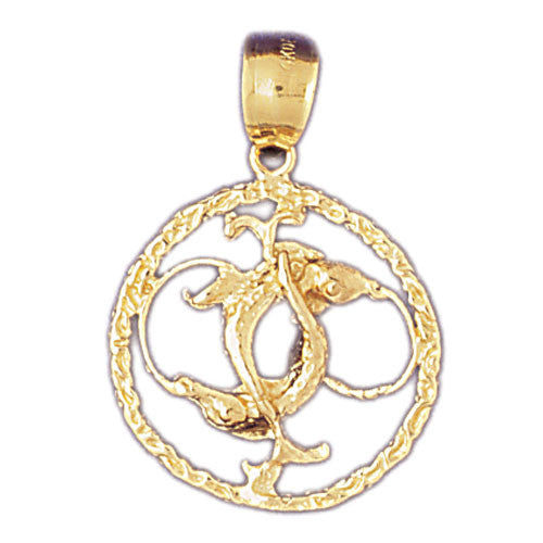 14K GOLD ZODIAC CHARM - PISCES #9427