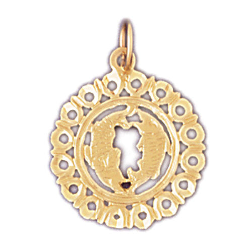 14K GOLD ZODIAC CHARM - PISCES #9439