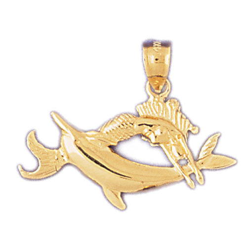 14K GOLD ZODIAC CHARM - PISCES #9451