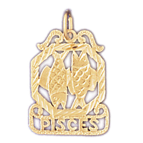 14K GOLD ZODIAC CHARM - PISCES #9463