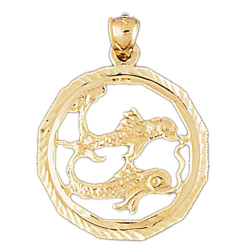 14K GOLD ZODIAC CHARM - PISCES #9343