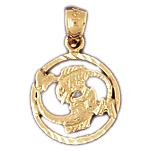 14K GOLD ZODIAC CHARM - PISCES #9403