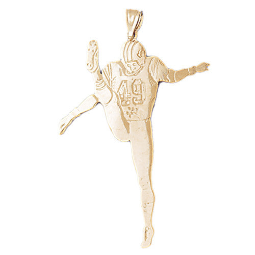 14K SOLID GOLD SPORT CHARM - FOOTBALL PLAYER # 3185
