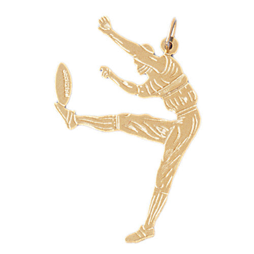 14K SOLID GOLD SPORT CHARM - FOOTBALL PLAYER # 3186