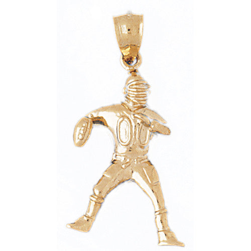 14K SOLID GOLD SPORT CHARM - FOOTBALL PLAYER # 3187