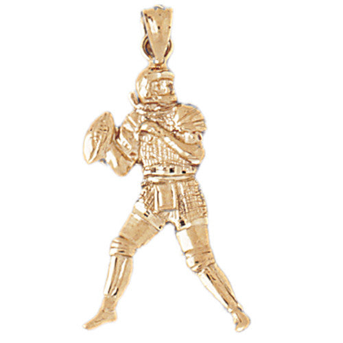 14K SOLID GOLD SPORT CHARM - FOOTBALL PLAYER # 3188