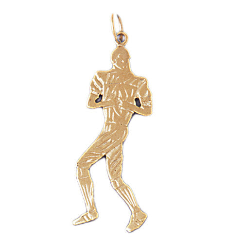 14K SOLID GOLD SPORT CHARM - FOOTBALL PLAYER # 3190