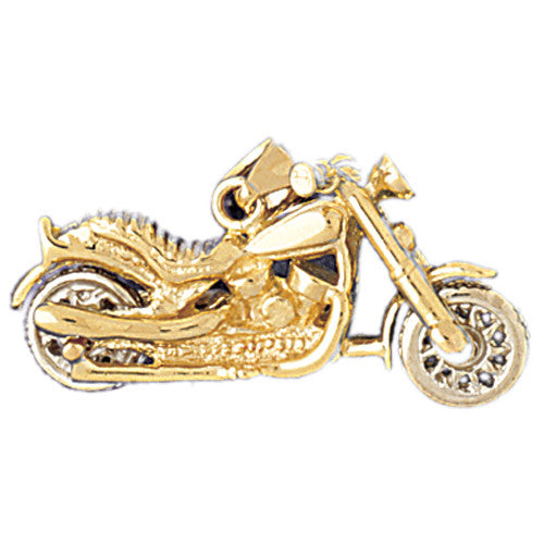 14K TWO-TONE GOLD SPORT CHARM - MOTORCYCLE #3635