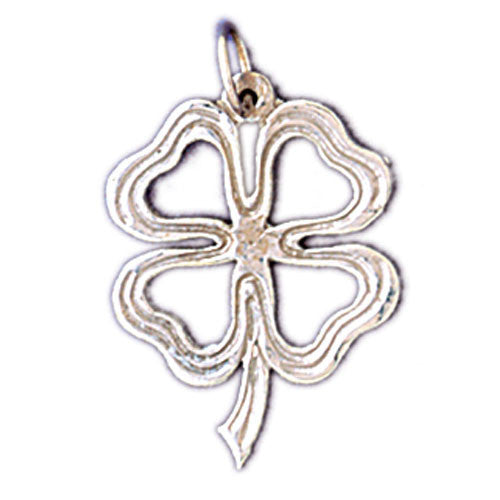 14K WHITE GOLD 4 LEAF CLOVER CHARM #11207