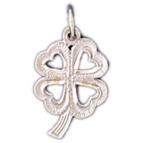 14K WHITE GOLD 4 LEAF CLOVER CHARM #11208