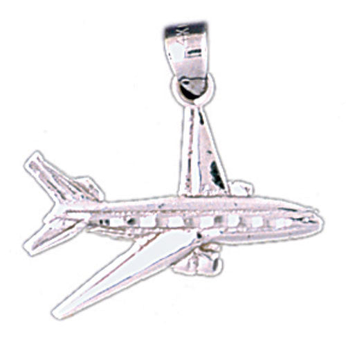 14K WHITE GOLD AIRPLANE CHARM #11292
