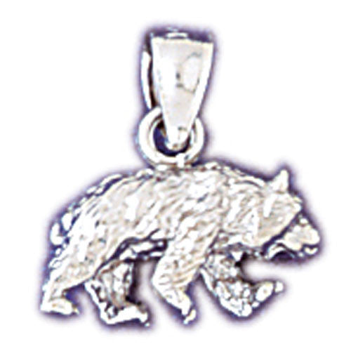 14K WHITE GOLD ANIMAL CHARM - BEAR #11078