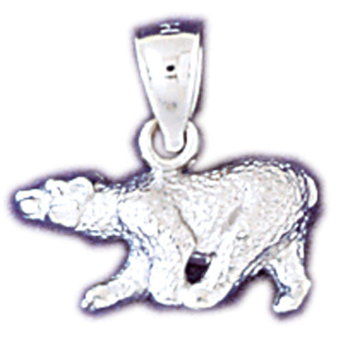 14K WHITE GOLD ANIMAL CHARM - BEAR #11079