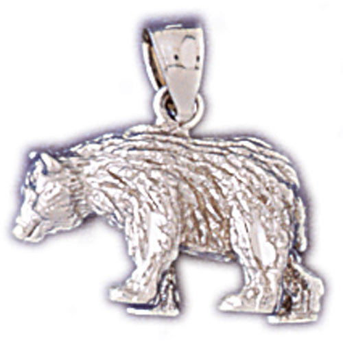 14K WHITE GOLD ANIMAL CHARM -  BEAR #11113