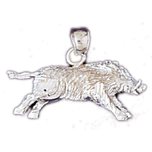 14K WHITE GOLD ANIMAL CHARM - BOAR #11080