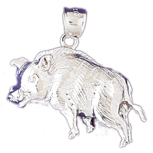 14K WHITE GOLD ANIMAL CHARM - BOAR #11085