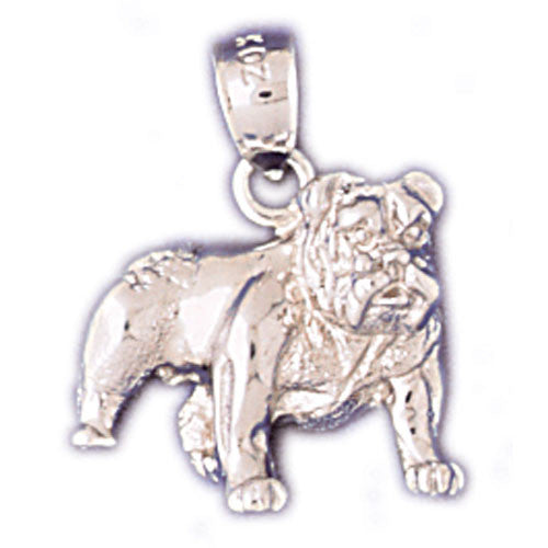 14K WHITE GOLD ANIMAL CHARM - BULLDOG #11127