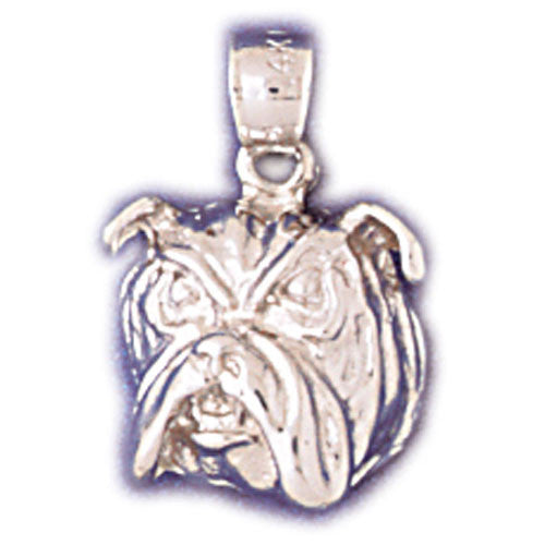 14K WHITE GOLD ANIMAL CHARM - BULLDOG #11128