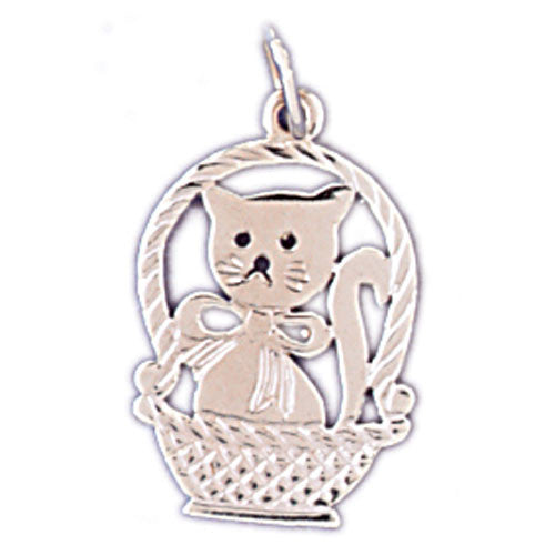 14K WHITE GOLD ANIMAL CHARM - CAT #11139