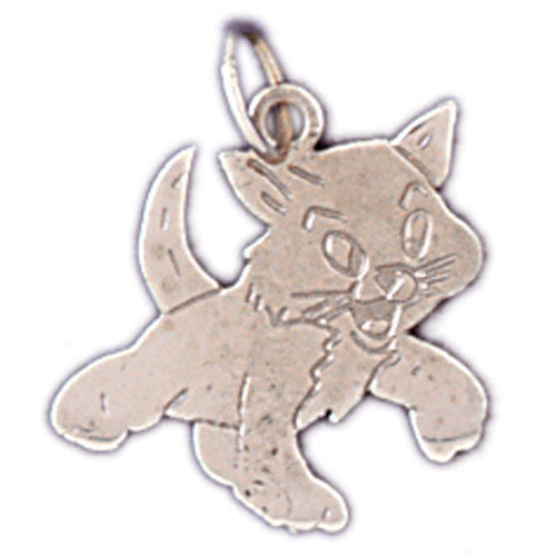 14K WHITE GOLD ANIMAL CHARM - CAT #11140