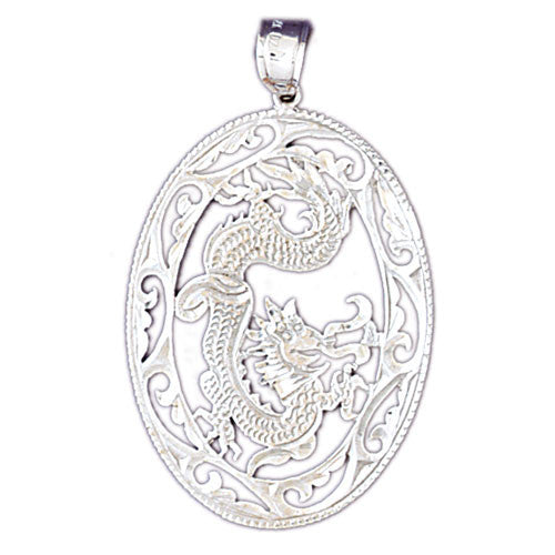14K WHITE GOLD ANIMAL CHARM - CHINESE DRAGON #11081