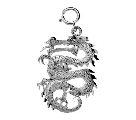 14K WHITE GOLD ANIMAL CHARM - CHINESE DRAGON #11082