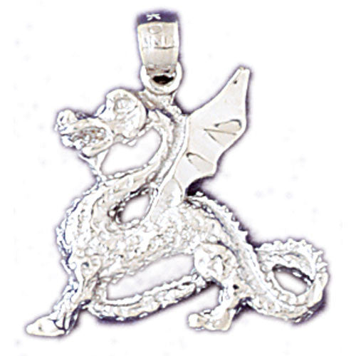 14K WHITE GOLD ANIMAL CHARM - CHINESE DRAGON #11083