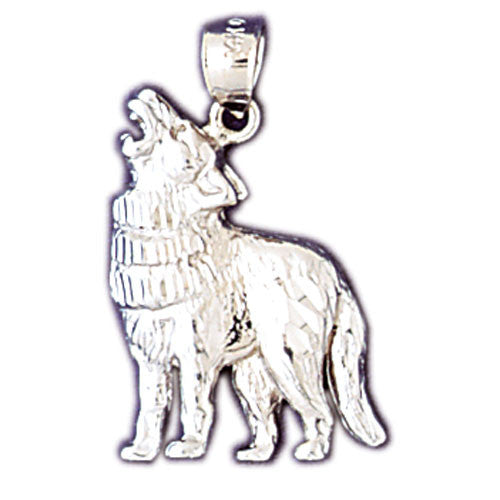 14K WHITE GOLD ANIMAL CHARM - COYOTE #11075