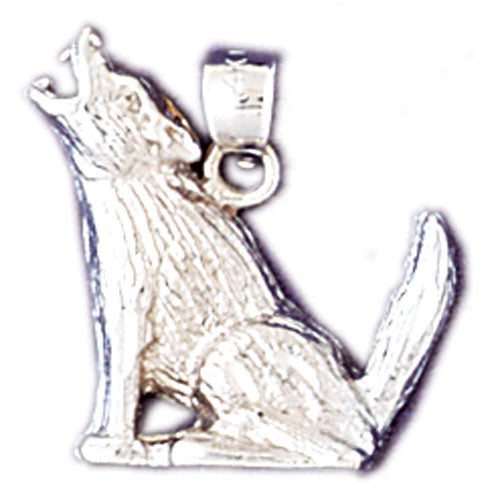 14K WHITE GOLD ANIMAL CHARM - COYOTE #11076
