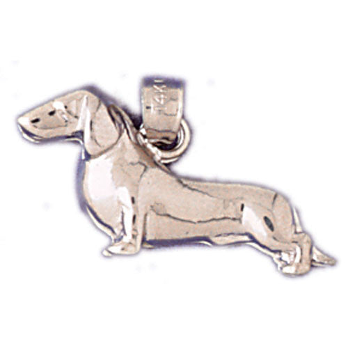 14K WHITE GOLD ANIMAL CHARM - DACHSHUND #11130