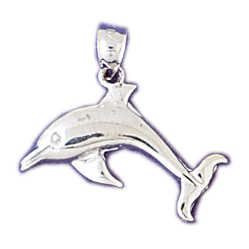 14K WHITE GOLD ANIMAL CHARM - DOLPHIN #11069