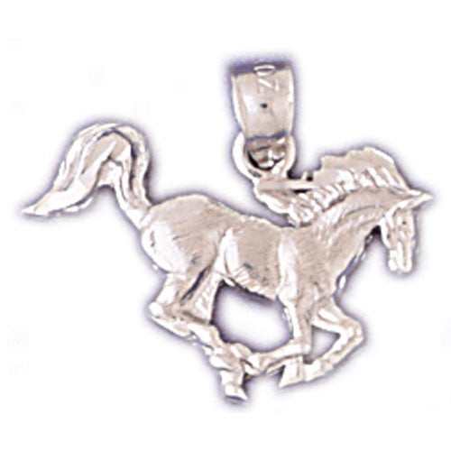 14K WHITE GOLD ANIMAL CHARM - HORSE #11117