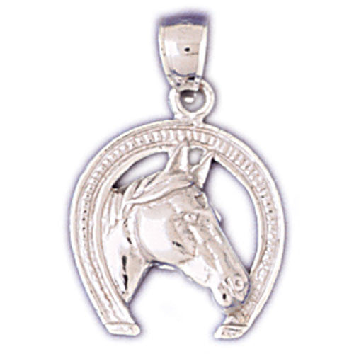 14K WHITE GOLD ANIMAL CHARM - HORSESHOE #11122