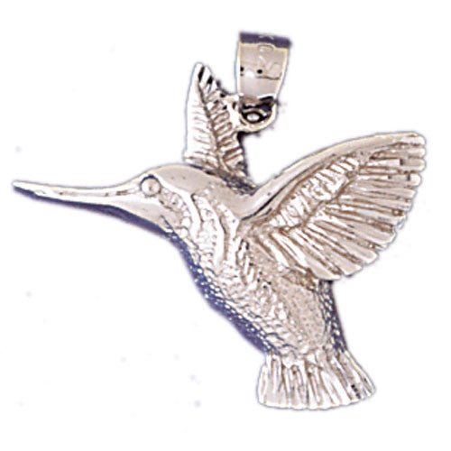14K WHITE GOLD ANIMAL CHARM - HUMMING BIRD #11097