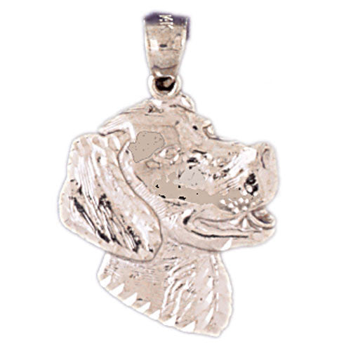 14K WHITE GOLD ANIMAL CHARM - LABRADOR HEAD #11135