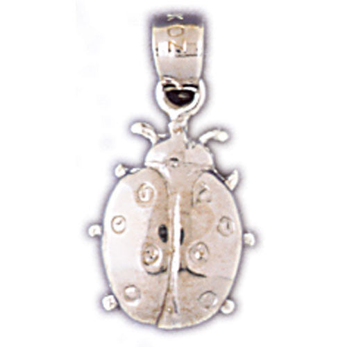 14K WHITE GOLD ANIMAL CHARM - LADY BUG #11107