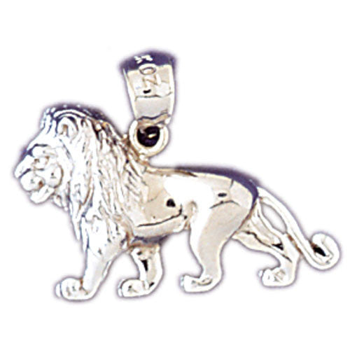 14K WHITE GOLD ANIMAL CHARM - LION #11087