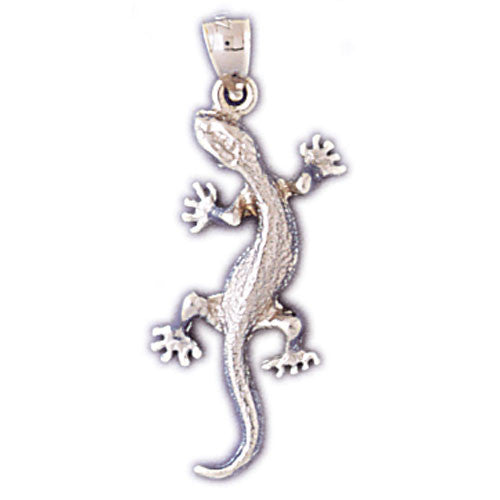 14K WHITE GOLD ANIMAL CHARM - LIZARD #11105